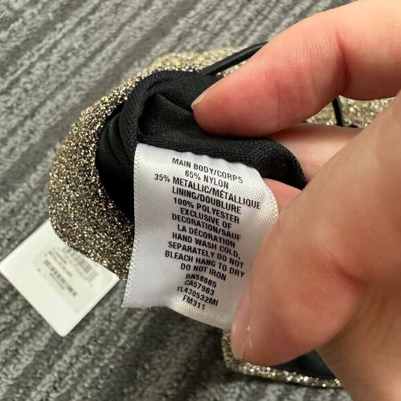 Leith metallic silver sparkle crop top bralette. - Picture 9 of 9